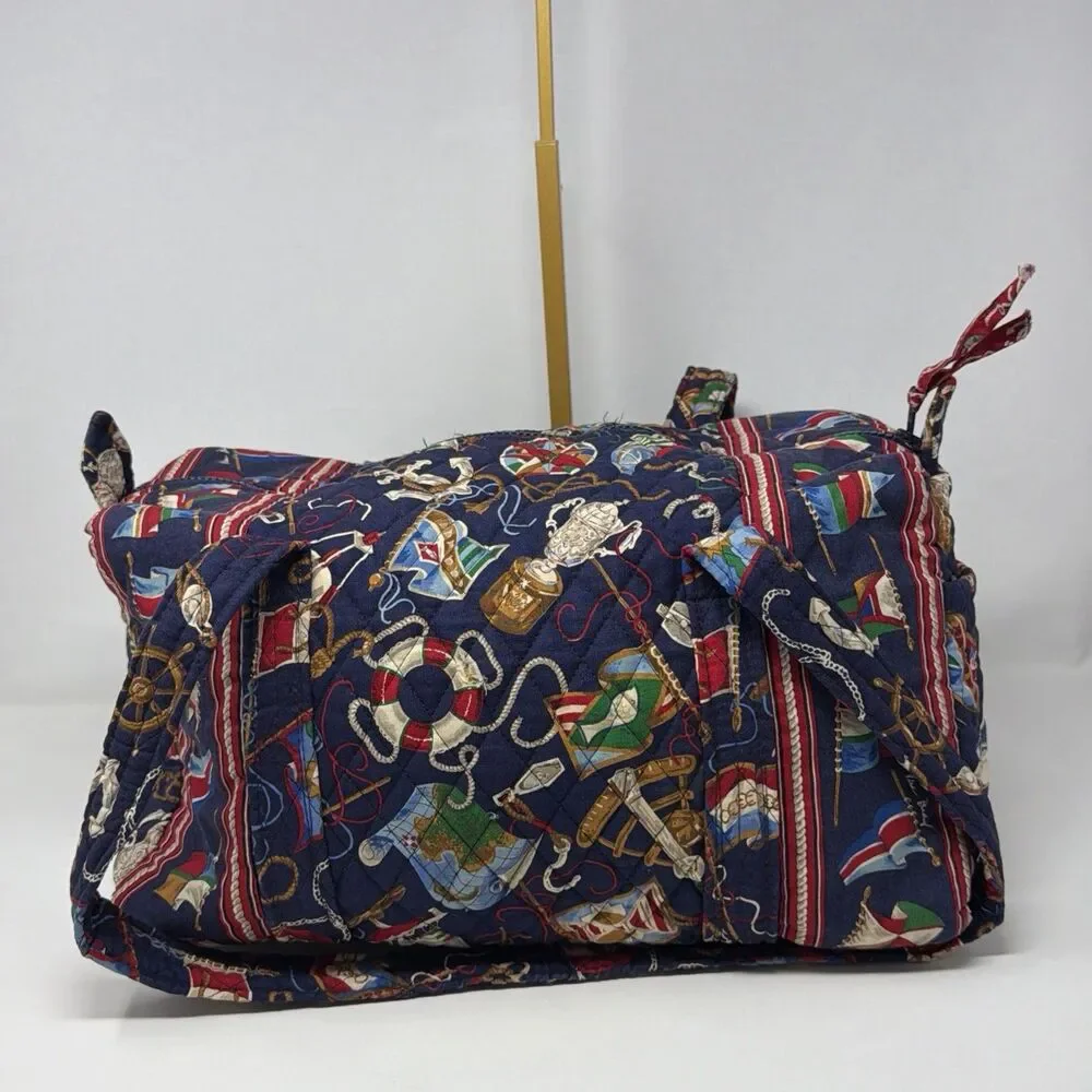 Vera Bradley Regatta 1994 Vintage Navy Duffel Travel Bag Retired - Picture 5 of 16